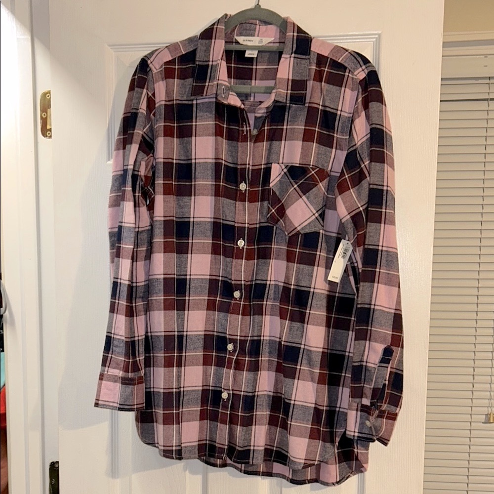 Old Navy Plaid Tunic - Pink and Purple